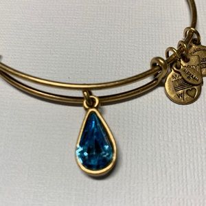 3/$20 Alex and Ani blue March birthstone gold tone bracelet